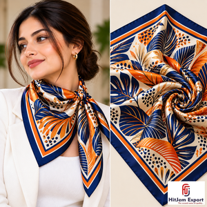 Écharpe carrée à franges imprimée sur mesure, foulard de mode pour femmes, doux et léger, fabricant OEM ODM, produits textiles personnalisés Gotland - Product Image 6