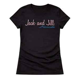 T-shirt pour femmes Jack and Jill, coton, manches courtes, col rond, imprimé logo, OEM, vente en gros, approvisionnement en vrac - Product Image 1