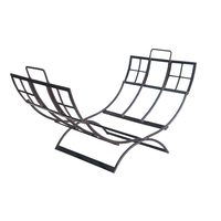 Support à bûches de qualité supérieure, noir, thermolaqué, pour extérieur et intérieur, décoration d'intérieur, ensembles de cheminées, taille personnalisée, best-seller
