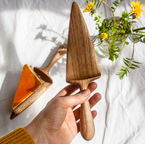 Logo personalizado, 2 piezas, servidor de pastel de madera, forma irregular, apto para lavavajillas, utensilios de madera natural a bajo precio. - Product Image 6