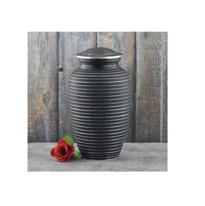 Urne funéraire en aluminium noir avec motif colombe blanche, écologique, durable, capacité 3-4L, urne commémorative décorative spirituelle pour cendres - Product Image 5