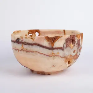 Accesorio de mármol de lujo, tazón de piedra hecho a mano, accesorio de mármol pulido de primera calidad, ónix natural de diseño, precio al por mayor - Product Image 1