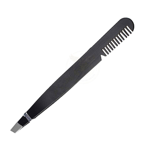 5Pcs Stainless Steel Slant <b>Pointed</b> Precision <b>Remover</b> Kit Eyebrows Tweezers Set for Facial Hair Blackhead Splinter With Pu Case - Product Image 3