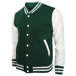 Men's High Quality Wool Varsity <b>Jacket</b> Stand Collar <b>Winter</b> Smart Stylish Wear Genuine <b>Leather</b> Sleeves Embroidered Single Knitted - Product Image 2