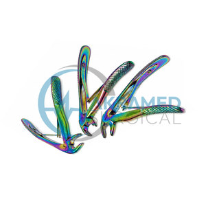 Ensemble de 7 pinces pédiatriques arc-en-ciel de qualité supérieure, revêtement titane, pour extraction dentaire pédiatrique, instruments chirurgicaux dentaires, kit CE - Product Image 5