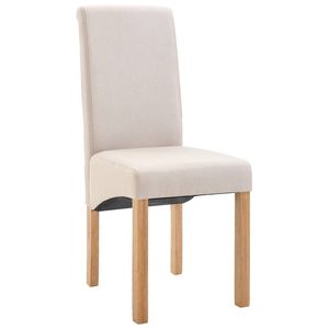 Juego de 4 Sillas de Comedor de Tela Crema, Diseño Ergonómico Estándar de Madera con Características de Confort - Product Image 3