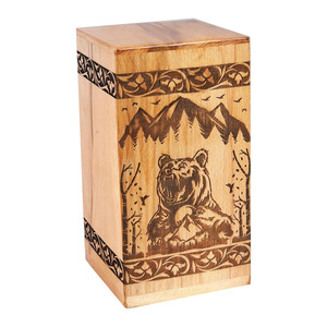 Large Solid for Wood Modern Eco-Friendly Handmade Cremation Urn for <b>Pet</b> <b>Ashes</b> Indian Manufacturer Adult Size Laser Engraved - Product Image 1