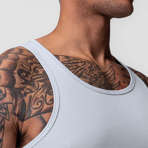 DAIZEN STAR OEM Men's Athletic Tank Top Polyester/Cotton Knitted Lightweight Breathable Fitness Training Shirt - Product Image 3