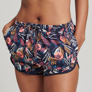 Shorts de Mujer con Estampado Floral, Bolsillos, Cintura con Cordón, Tejido de Punto, Spandex, Poliéster, Corte Casual, Cintura Media, Ajuste Regular - Product Image 1