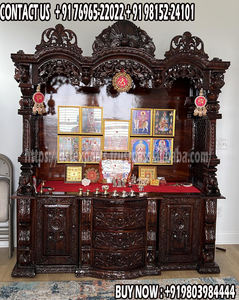 Mandir en bois de teck Dwarkadhish pour la maison, personnalisé, contemporain, moderne, prix d'usine, vente en Australie - Product Image 4