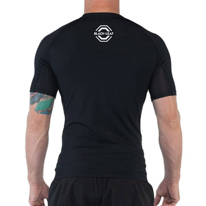 No <strong>Gi</strong> Rash Guard MMA Grappling Rash Guard Custom BJJ Jiu Jitsu Half Sleeve Compression Top - Product Image 4