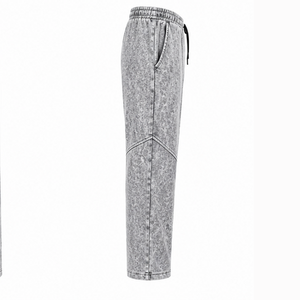 Pantalon délavé vintage en coton, coupe décontractée personnalisée, style streetwear, joggers unisexes, fournisseur de vêtements en gros - Product Image 1