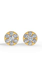 Magnifiques boucles d'oreilles clous en diamant de laboratoire taille brillant ronde à griffes en forme de cœur, en or 18 carats, bijoux fins de luxe, fournisseur en gros - Product Image 6
