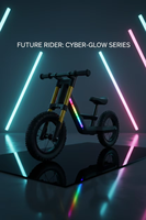 Vélo d'équilibre léger pour enfants, 12 pouces, cadre monobloc en nylon, éclairage LED, moyeu à roulement, roues à rayons pneumatiques, logo personnalisé OEM
