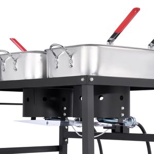 Friteuse professionnelle portable à gaz avec deux cuves de 18 litres, 2 paniers, 2 thermomètres, tension 110V - Product Image 3