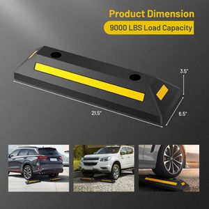 Fermaruote in Gomma per Garage con Strisce Riflettenti, Blocco di Parcheggio per Maggiore Sicurezza e Visibilità - Product Image 6