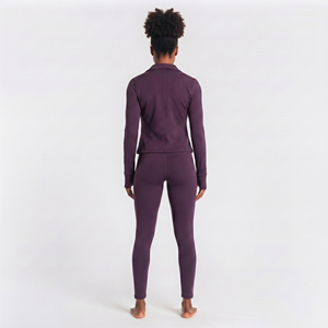 Ensemble de yoga 3 pièces pour femme : veste légère, brassière dos nageur et leggings – Tenue de fitness 3 pièces pour femme - Product Image 3