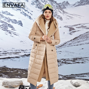 Real Big Fur Hood Down Coat Belted Long Puffer <b>Jacket</b> Thick Duck Down <b>Waterproof</b> Winter <b>Parka</b> Quilted Women's Premium Overcoat - Product Image 6