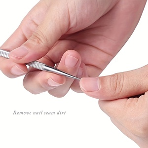 Dual-End Stainless Steel Nail Art Pusher <b>Tool</b> for Manicure Cuticle Care Nail Cleaning Stick Nail Art Beauty <b>Tool</b> - Product Image 4