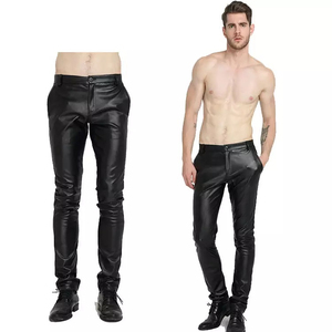 Pantalones de Motociclista para Hombre, Negros, Recubiertos de PU, Cintura Alta, Cierre de Cremallera, Bolsillos Laterales, Corte Recto, Resistentes, para Invierno - Product Image 3