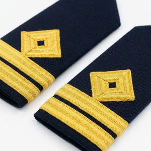Épaulettes de grade marine et or, brodées de fils dorés, à coudre, en paire - Product Image 5