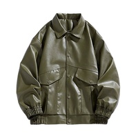 Veste d'hiver en cuir véritable pour homme, col montant, coupe ajustée, style motard, en cuir de veau de première qualité