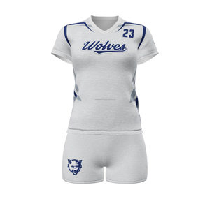 Venta al por mayor de uniformes de voleibol para niñas equipo personalizado Jersey y pantalones cortos transpirable tejido elástico ropa deportiva - Product Image 2