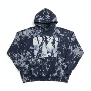 Sudadera con capucha oversize de algodón French Terry con efecto tie-dye, estilo casual con bolsillo frontal y logo, estilo otoñal para hombre con logo personalizado. - Product Image 1