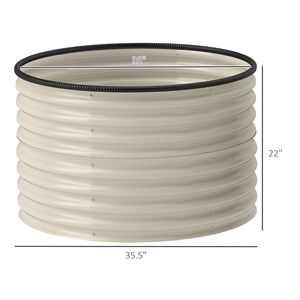 Set di 2 aiuole rialzate in metallo bianco crema con bordi di sicurezza, montaggio rapido, fioriere per giardino - Product Image 3