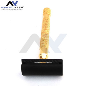 Maquinilla de Afeitar de Seguridad con Mango Hexagonal para Hombre, Maquinilla de Afeitar de Doble Filo para Barbería, Mango Dorado de Lujo con Cabezal Negro, Maquinillas de Afeitar de Seguridad para Barbería - Product Image 4