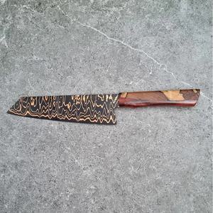 Cuchillo de Chef de Acero Inoxidable de 13 Pulgadas Hecho a Mano por Ahmad Fabric con Funda de Cuero y Mango Elegante Personalizable - Product Image 3