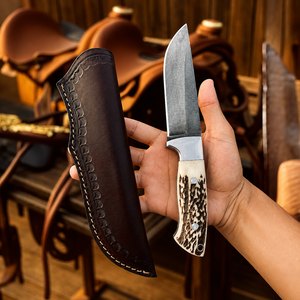 Couteau Skinner artisanal de 9 pouces |   Manche en corne personnalisé et lame fixe haute performance |   Équipement EDC de collection haut de gamme OEM/ODM - Product Image 6