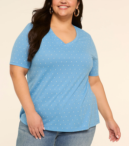 OEM Logo Wholesale 180 GSM 100% Cotton All Over Print Plus Size V-Neck T-Shirt for <b>Women</b> Premium Quality Custom Design - Product Image 6