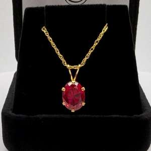 Collar de Rubí Natural, Plata de Ley 925, Chapado en Oro de 14K, Diseño de Estrella Vintage, Regalo de Aniversario para Mujer, Elegante Colgante - Product Image 3