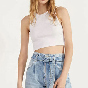 Débardeurs pour femmes en polyester/coton, écologiques, à séchage rapide, respirants, à motif uni, décontractés, personnalisables, pour l'été, en gros - Product Image 3