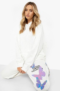 Survêtement officiel écologique personnalisé pour hommes Survêtement ample à capuche à manches longues avec broderie papillon Ensemble sweat à capuche et pantalon - Product Image 2