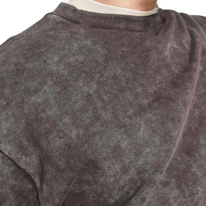 Sweat-shirt pour homme en tissu délavé de qualité supérieure, col rond, manches longues, coupe confortable, style vintage décontracté - Product Image 6