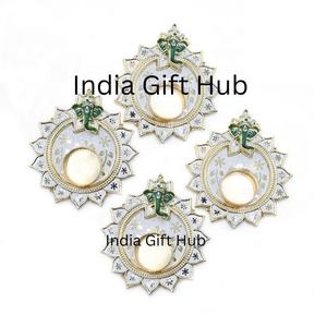 Chandelier élégant en bois Ganesha Tea Light Holder pour la décoration de la maison pour Noël - Product Image 1