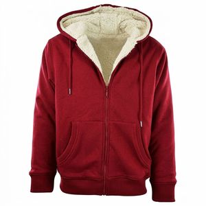 Winter <b>Thick</b> Zipper-Up Solid Loose Fit Hooded Cardigan Sweatshirt Men's 100% Cotton New Versatile Warm <b>Jacket</b> - Product Image 3