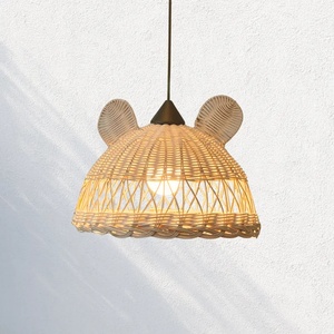 Baby night <b>light</b> lamp <b>cover</b> handmade rattan lampshades woven bunny lightshades great quality - Product Image 5