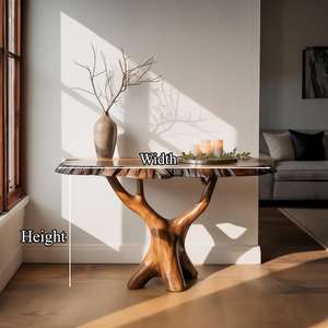 Handmade Solid <b>Wood</b> Console <b>Table</b> - <b>Rustic</b> Farmhouse Decor Solid Natural <b>Wood</b> Entryway Mid Century Home Decor - Product Image 6
