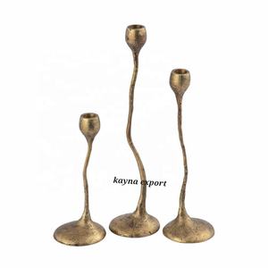 Soporte de vela de alambre de Metal de Color Dorado de la mejor calidad, estilo único para decoración de bodas y eventos navideños, proveedor indio - Product Image 2