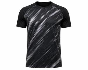 Men's Short Sleeve O-Neck T-Shirt <b>Raglan</b> Sleeve Striped Print Quick Dry Knitted Polyester Slim Fit Sporty Style Men T-Shirt - Product Image 2
