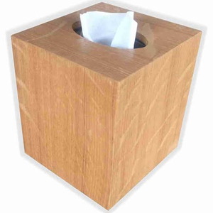 Caja de pañuelos de madera maciza de lujo, dispensador de pañuelos faciales decorativo hecho a mano, soporte cuadrado para servilletas - Product Image 3