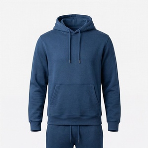 Sweat-shirt à capuche pour homme, couleur unie, en coton, manches longues, décontracté, pour l'automne, avec cordon de serrage et poche avant - Product Image 1