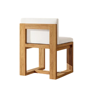 Contemporary Outdoor Style Solid <b>Teak</b> Wood Dining <b>Chair</b> with Eco-Friendly Waterproof Upholstered Cushion Hotel Resort Use - Product Image 2