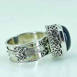 Black Onyx <b>Ring</b> 925 Sterling <b>Silver</b> Handmade Boho <b>Statement</b> Promise <b>Ring</b> for Women Natural Oval Black Onyx <b>Ring</b> July Birthstone - Product Image 3