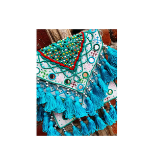 Elegante Bolso de Mano de Yute Bordado a Mano, Bolso Étnico Hecho a Mano para Mujer, Bolso de Mano Tradicional para Fiestas Nocturnas - Product Image 3