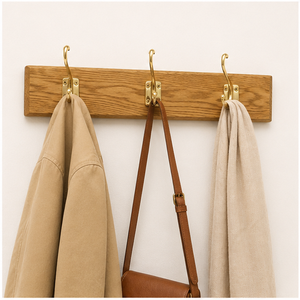 Perchero de Pared de Madera Maciza con Ganchos de Latón Pulido Resistentes, Organizador para el Hogar y Proyectos Hoteleros a un Precio Accesible - Product Image 4