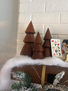 Set of 3 Handmade Wooden <b>Christmas</b> Decorations Gifts Ornaments Wood <b>Mini</b> <b>Christmas</b> <b>Trees</b> Figurines - Product Image 2